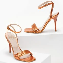 Πέδιλα TFP με Patten φίδι - Πορτοκαλί -Γόβες Εκπτώσεις pedila tfp me patten fidi 105253 o015