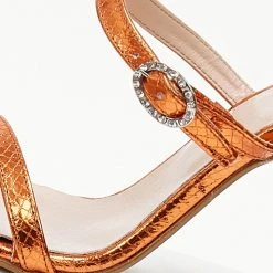 Πέδιλα με μικρή αγκράφα Tfp - Πορτοκαλί -Γόβες Εκπτώσεις pedila tfp me pattern fidi 105175 nxcz