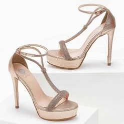 Πέδιλα TFP με Strass λουράκια και μπαρέτα - Χαλκός -Γόβες Εκπτώσεις pedila tfp me stras lourakia kai mpareta 104274 o46b 1