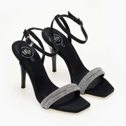 Πέδιλα TFP με Strass λουράκια - Μαύρο -Γόβες Εκπτώσεις pedila tfp me strass lourakia 104265 40j2