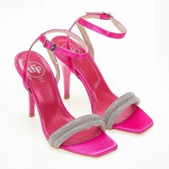 Πέδιλα TFP με Strass λουράκια - Φούξια -Γόβες Εκπτώσεις pedila tfp me strass lourakia 104266 z93t