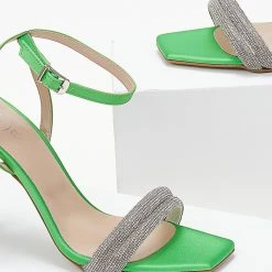 Πέδιλα TFP με Strass λουράκια - Λαχανί -Γόβες Εκπτώσεις pedila tfp me strass lourakia 104268 7fzx