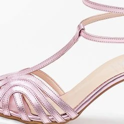 Πέδιλα TFP Retro μεταλλικά με ανοίγματα - Ροζ -Γόβες Εκπτώσεις pedila tfp metallika me anoigmata 103720 tn7r 1