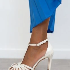 Πέδιλα TFP ρετρό σε μεταλλικές αποχρώσεις - Λευκό -Γόβες Εκπτώσεις pedila tfp retro se metallikes apoxrwseis 101157 hvgu