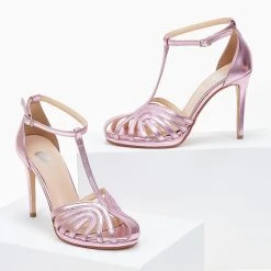 Πέδιλα TFP ρετρό σε μεταλλικές αποχρώσεις - Ροζ -Γόβες Εκπτώσεις pedila tfp retro se metallikes apoxrwseis 101158 dlb3