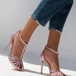 Πέδιλα TFP ρετρό σε μεταλλικές αποχρώσεις - Ροζ -Γόβες Εκπτώσεις pedila tfp retro se metallikes apoxrwseis 101158 nihn