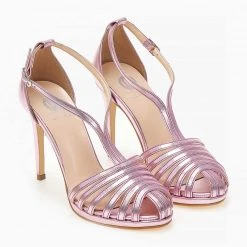 Πέδιλα Tfp ρετρό σε μεταλλικές αποχρώσεις - Ροζ -Γόβες Εκπτώσεις pedila tfp retro se metallikes apoxrwseis 101404 kgc9