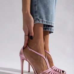 Πέδιλα Tfp ρετρό σε μεταλλικές αποχρώσεις - Ροζ