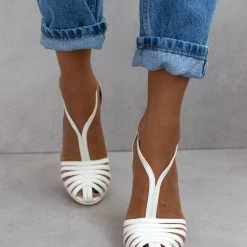 Πέδιλα Tfp ρετρό σε μεταλλικές αποχρώσεις - Λευκό