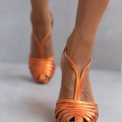 Πέδιλα Tfp ρετρό σε μεταλλικές αποχρώσεις - Πορτοκαλί