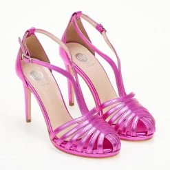 Πέδιλα Tfp ρετρό σε μεταλλικές αποχρώσεις - Magenta -Γόβες Εκπτώσεις pedila tfp retro se metallikes apoxrwseis 104999 23im