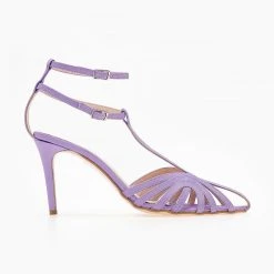 Πέδιλα TFP Retro σατέν με ανοίγματα - Λιλά
