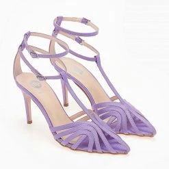 Πέδιλα TFP Retro σατέν με ανοίγματα - Λιλά -Γόβες Εκπτώσεις pedila tfp saten me anoigmata 103569 hko9