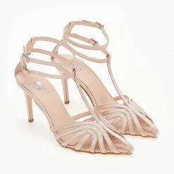 Πέδιλα TFP Retro σατέν με ανοίγματα - Nude -Γόβες Εκπτώσεις pedila tfp saten me anoigmata 103716 nkuo