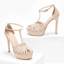 Πέδιλα λουστρίνι με φιάπα Tfp - Μπεζ -Γόβες Εκπτώσεις retro tfp pedila loustrini me fiapa 108760 4nmh