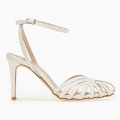 Ρετρό TFP πέδιλα σε μεταλλικές αποχρώσεις - Λευκό -Γόβες Εκπτώσεις retro tfp pedila se metallikes apoxrwseis 92580 t9y8