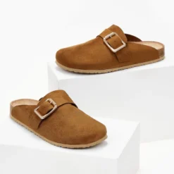 The Fashion Project Σαμπό Suede με μεταλλικό τοκά - Ταμπά -Γόβες Εκπτώσεις sampo suede me metalliko toka 102807 kwc3