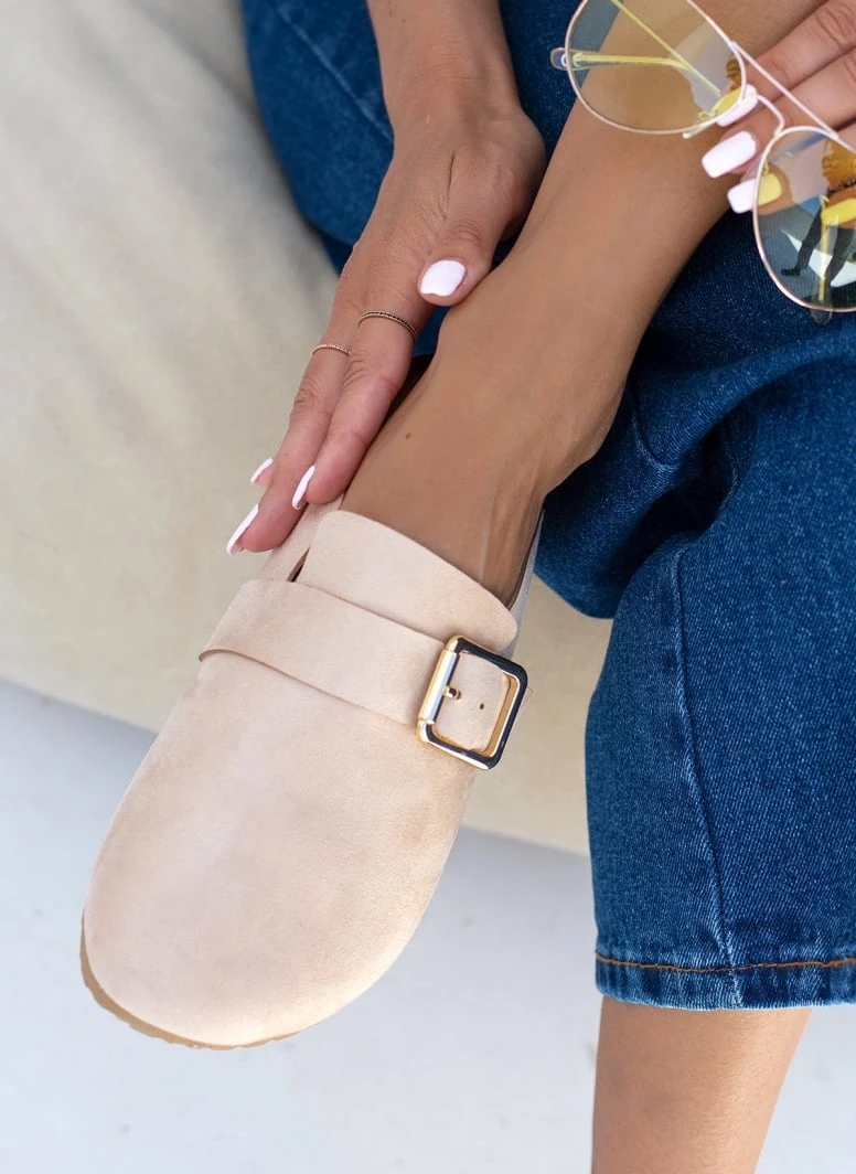 The Fashion Project Σαμπό Suede με μεταλλικό τοκά - Μπεζ 7 The Fashion Project Σαμπό Suede με μεταλλικό τοκά - Μπεζ - Image 7