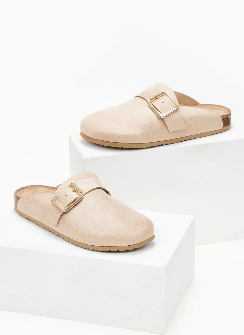 The Fashion Project Σαμπό Suede με μεταλλικό τοκά - Μπεζ 3 The Fashion Project Σαμπό Suede με μεταλλικό τοκά - Μπεζ - Image 3