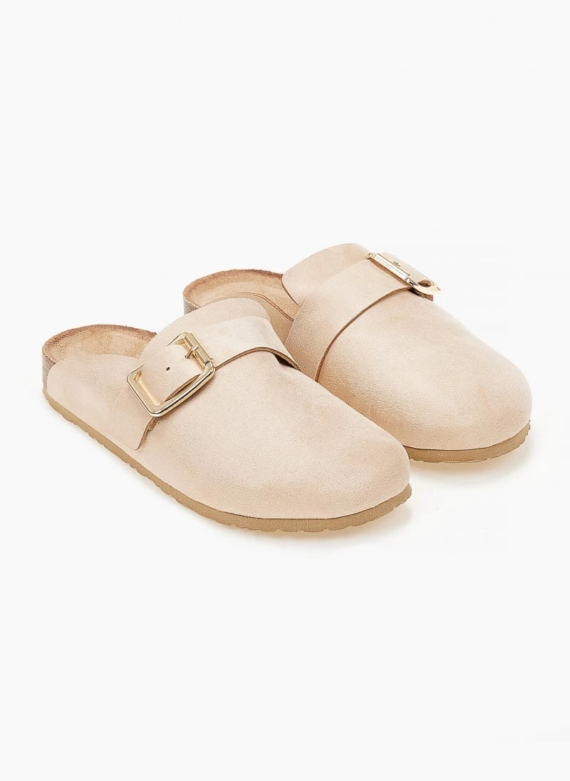 The Fashion Project Σαμπό Suede με μεταλλικό τοκά - Μπεζ 5 The Fashion Project Σαμπό Suede με μεταλλικό τοκά - Μπεζ - Image 5