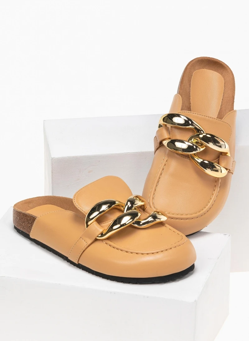 The Fashion Project Σαμπώ με Oversized μεταλλικούς κρίκους - Κάμελ 2 The Fashion Project Σαμπώ με Oversized μεταλλικούς κρίκους - Κάμελ - Image 2