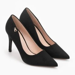 The Fashion Project Γόβες Suede μυτερές - Μαύρο -Γόβες Εκπτώσεις suede muteres goves 96168 5wdr 1