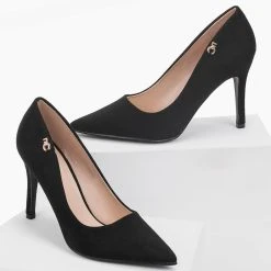 The Fashion Project Γόβες Suede μυτερές - Μαύρο -Γόβες Εκπτώσεις suede muteres goves 96168 zj9v