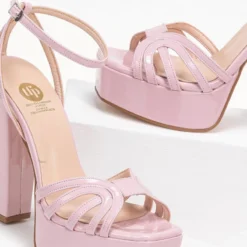 Tfp λουστρίνι πέδιλα με ψηλό τακούνι - Ροζ -Γόβες Εκπτώσεις tfp loustrini pedila me psilo takouni 92972 8gbz