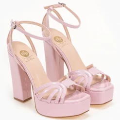 Tfp λουστρίνι πέδιλα με ψηλό τακούνι - Ροζ -Γόβες Εκπτώσεις tfp loustrini pedila me psilo takouni 92972 9mps