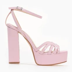 Tfp λουστρίνι πέδιλα με ψηλό τακούνι - Ροζ -Γόβες Εκπτώσεις tfp loustrini pedila me psilo takouni 92972 vieh