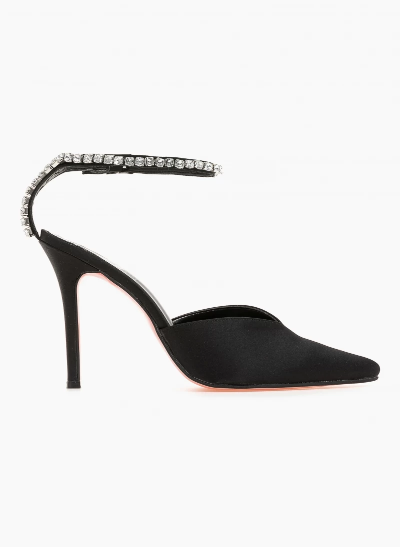 Γόβες σατεν με Strass Tfp - Μαύρο 2 Γόβες σατεν με Strass Tfp - Μαύρο - Image 2