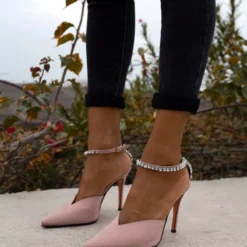 Γόβες σατεν με Strass Tfp - Nude -Γόβες Εκπτώσεις tfp saten goves me strass 97171 6kks 1