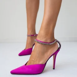 Γόβες σατεν με Strass Tfp - Magenta -Γόβες Εκπτώσεις tfp saten goves me strass 99421 g6lk