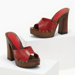 TFP Τσόκαρα δερμάτινα με ψηλό τακούνι - Κόκκινο 6 TFP Τσόκαρα δερμάτινα με ψηλό τακούνι - Κόκκινο -Γόβες Εκπτώσεις tsokara dermatina me psilo takouni 106198 ahkm