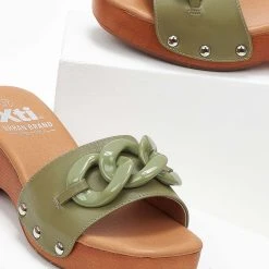 Xti Footwear Τσόκαρα με κοκάλινη αλυσίδα Xti 44486 - Χακί -Γόβες Εκπτώσεις tsokara me kokalini alusida xti 44486 101722 7rph