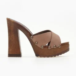 The Fashion Project Τσόκαρα Nubuck με χιαστί φάσες - Mocha