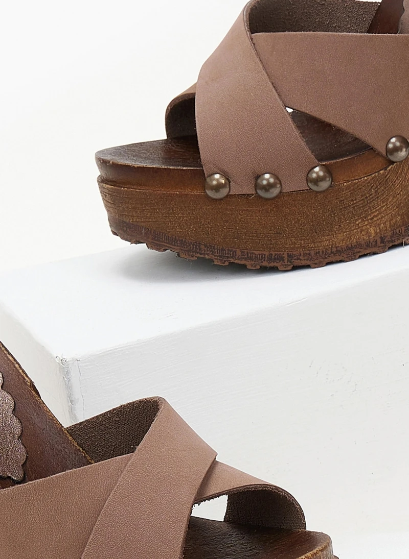 The Fashion Project Τσόκαρα Nubuck με χιαστί φάσες - Mocha 4 The Fashion Project Τσόκαρα Nubuck με χιαστί φάσες - Mocha - Image 4